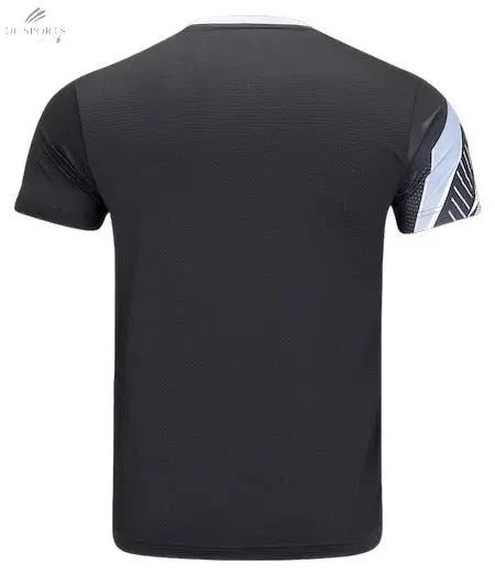 T-Shirt Noir Li-Ning Homme Aside – Confort Optimal pour Entraînement Badminton – Respirant et Extensible