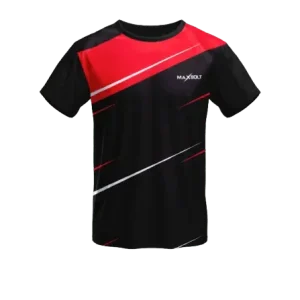 T-Shirt Maxbolt T-2306 Noir/Rouge – Performance, Confort et Respiration Sportive