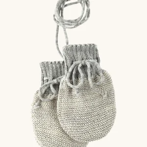 Disana Merino Wool Baby Mittens - Grey / Natural