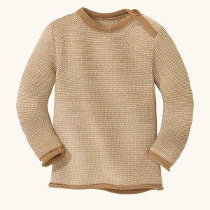 Disana Merino Wool Melange Jumper - Caramel / Natural