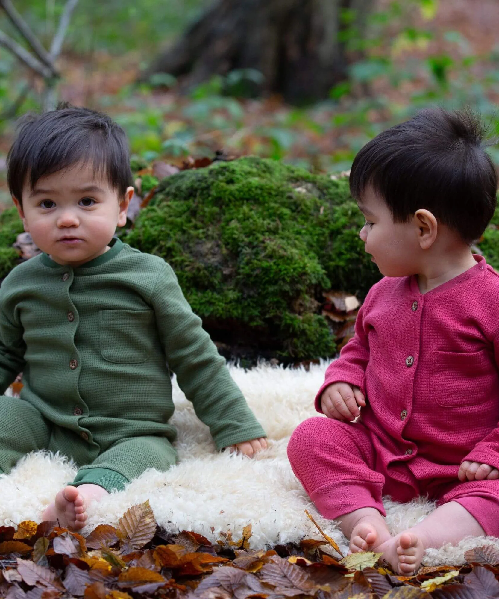 Little Green Radicals Waffle Playsuit – Chive