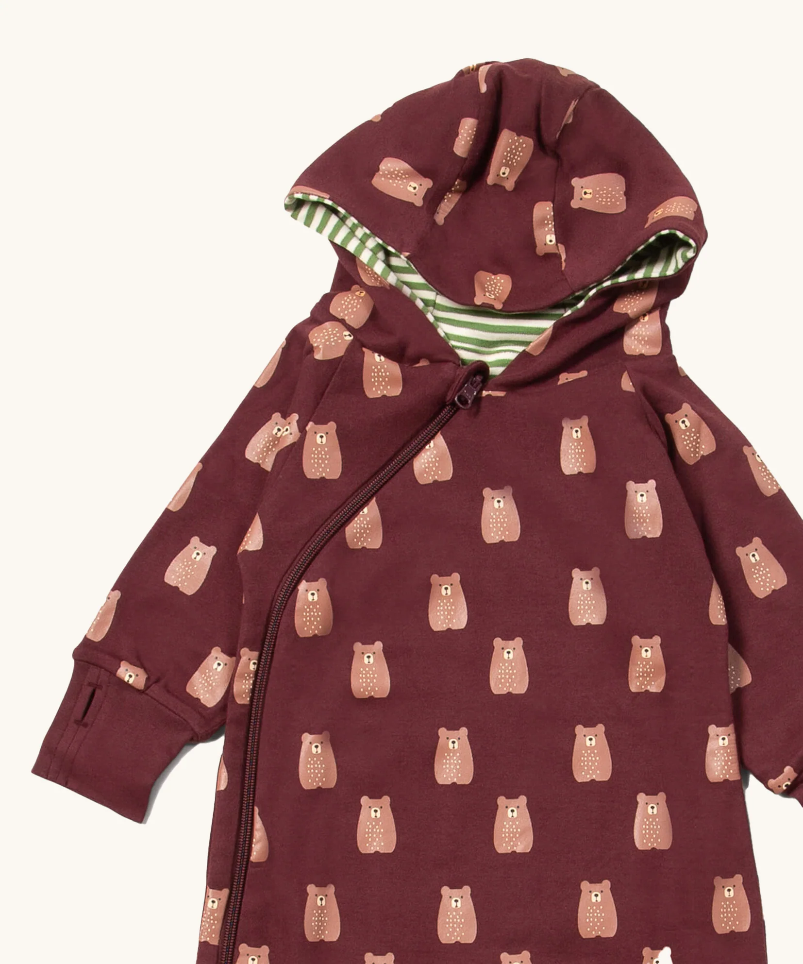 Little Green Radicals Hooded Reversible Snug Suit – Brown Bears
