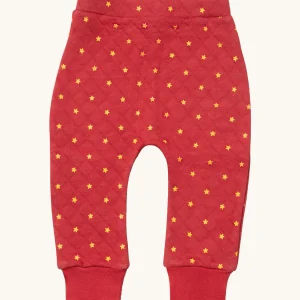 Little Green Radicals Quilted Joggers - Red Stars