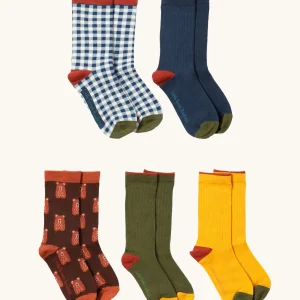Little Green Radicals Ankle Socks 5 Pack - Teddy Bear