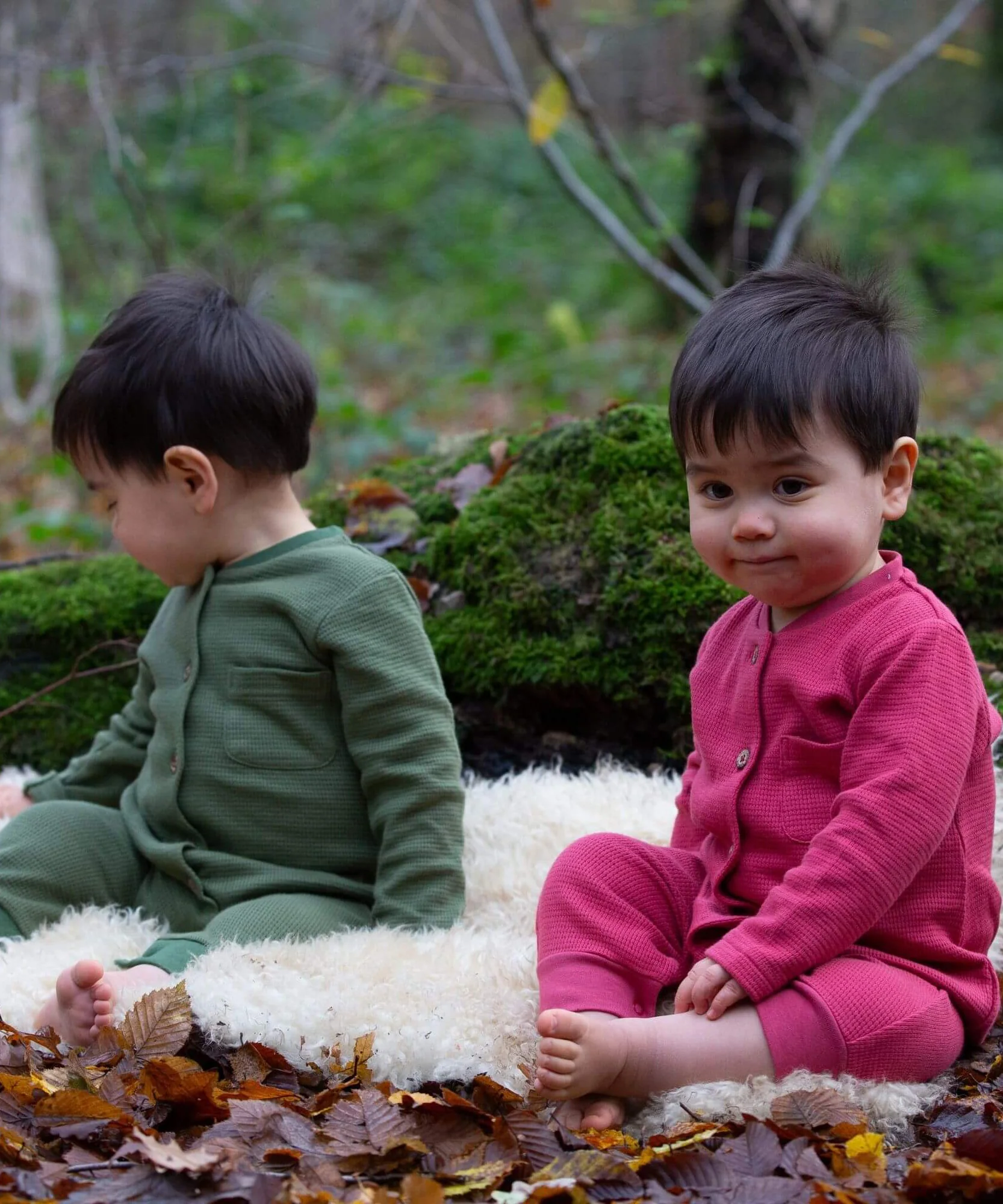 Little Green Radicals Waffle Playsuit – Holly Berry Pink